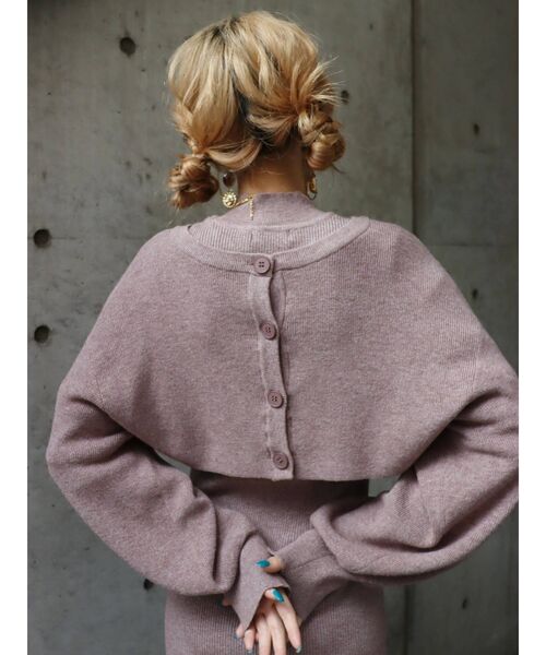 EVRIS（エヴリス）の「【カーディガンSET】レイヤードニットミニワンピース（ワンピース・レディース・ブラック/ベージュ/グレー/ブルー・FREE）」の19枚目の写真