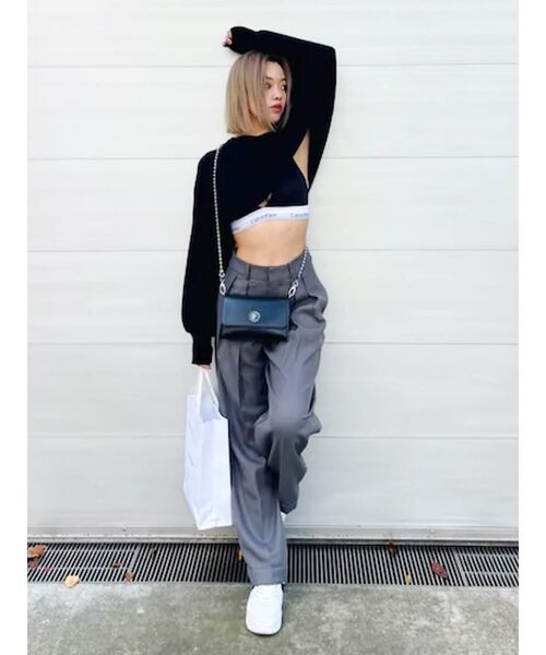 EVRIS（エヴリス）の「【カーディガンSET】レイヤードニットミニワンピース（ワンピース・レディース・ブラック/ベージュ/グレー/ブルー・FREE）」の21枚目の写真