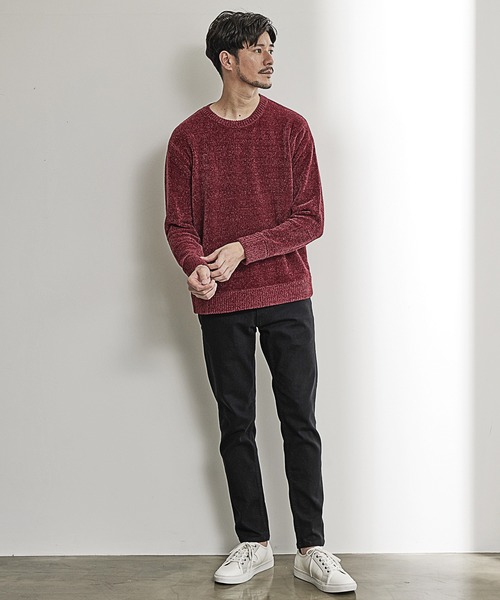 UNION STATION（ユニオンステーション）の「クルーネックモールニット/ハンドウォッシャブル（ニット/セーター・メンズ・ホワイト/ブラック/ネイビー/レッド/ブルー/グリーン・LL/M/L）」の8枚目の写真