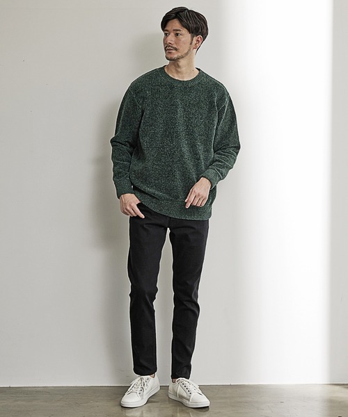 UNION STATION（ユニオンステーション）の「クルーネックモールニット/ハンドウォッシャブル（ニット/セーター・メンズ・ホワイト/ブラック/ネイビー/レッド/ブルー/グリーン・LL/M/L）」の9枚目の写真