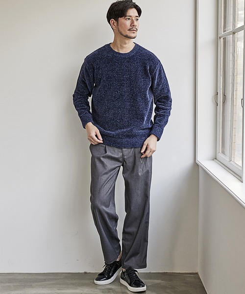 UNION STATION（ユニオンステーション）の「クルーネックモールニット/ハンドウォッシャブル（ニット/セーター・メンズ・ホワイト/ブラック/ネイビー/レッド/ブルー/グリーン・LL/M/L）」の11枚目の写真