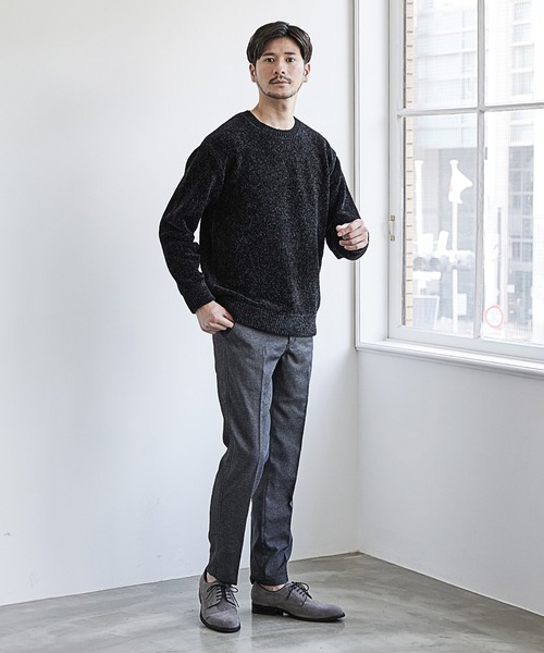 UNION STATION（ユニオンステーション）の「クルーネックモールニット/ハンドウォッシャブル（ニット/セーター・メンズ・ホワイト/ブラック/ネイビー/レッド/ブルー/グリーン・LL/M/L）」の12枚目の写真