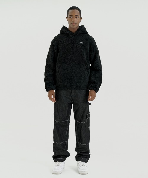 FCMM（エフシーエムエム）の「WARM UP DUMBLE FLEECE HOODIE/ウォームアップダンブルフリースフーディー（パーカー・メンズ・ベージュ/グレー/ブラック・MEDIUM/LARGE）」の5枚目の写真