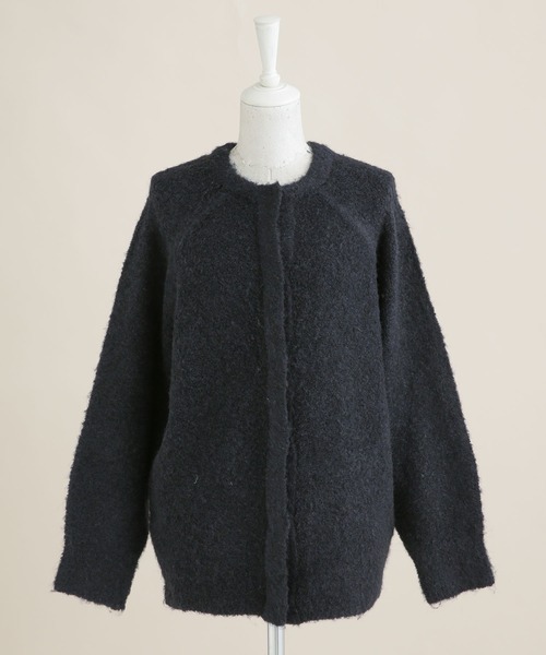 NANO universe（ナノユニバース）の「LB.04/起毛ブークレ クルーネックワイドカーディガン（カーディガン/ボレロ・レディース・ライトグレー/サーモンピンク/ネイビー・FREE）」の14枚目の写真