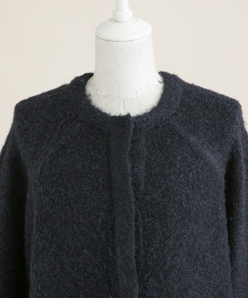 NANO universe（ナノユニバース）の「LB.04/起毛ブークレ クルーネックワイドカーディガン（カーディガン/ボレロ・レディース・ライトグレー/サーモンピンク/ネイビー・FREE）」の17枚目の写真