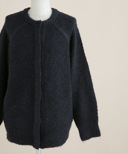 NANO universe（ナノユニバース）の「LB.04/起毛ブークレ クルーネックワイドカーディガン（カーディガン/ボレロ・レディース・ライトグレー/サーモンピンク/ネイビー・FREE）」の18枚目の写真