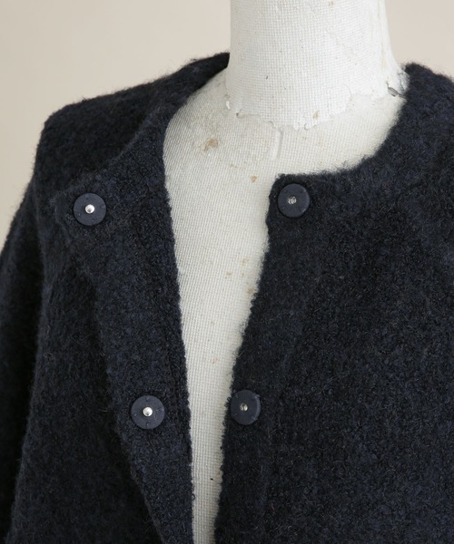 NANO universe（ナノユニバース）の「LB.04/起毛ブークレ クルーネックワイドカーディガン（カーディガン/ボレロ・レディース・ライトグレー/サーモンピンク/ネイビー・FREE）」の20枚目の写真