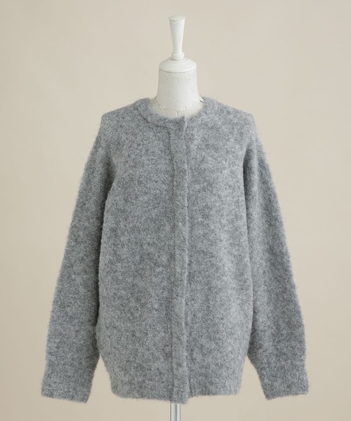 NANO universe（ナノユニバース）の「LB.04/起毛ブークレ クルーネックワイドカーディガン（カーディガン/ボレロ・レディース・ライトグレー/サーモンピンク/ネイビー・FREE）」の22枚目の写真