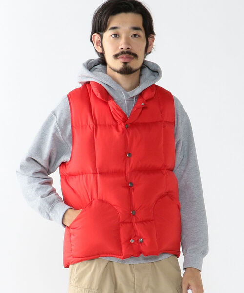 SIERRA DESIGNS（シェラデザイン）の「SIERRA DESIGNS × BEAMS PLUS / 別注 DOWN VEST（ベスト・メンズ・レッド/ブルー・LARGE/X-LARGE/SMALL/MEDIUM）」の13枚目の写真
