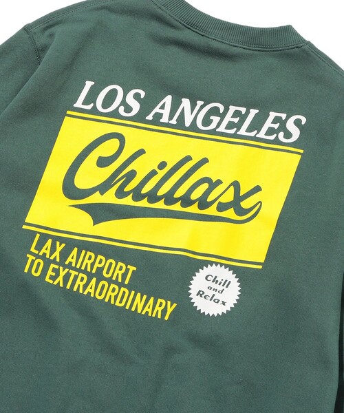 FREAK'S STORE（フリークスストア）の「WEB限定 CHILLAX/チラックス LOSANGELES バックプリント クルーネックスウェット（スウェット・メンズ・グレー/ブラック/グリーン・LARGE/MEDIUM）」の8枚目の写真