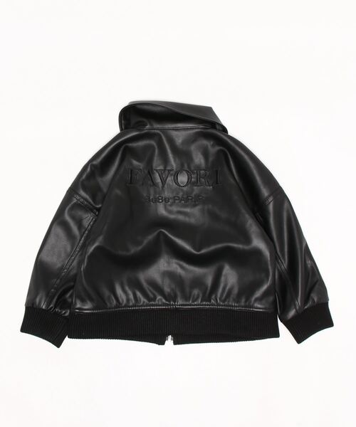 BeBe（ベベ）の「BeBe/レザーバックロゴ刺繍ブルゾン(100~150cm)（ブルゾン・キッズ・ブラック・120/150/140/100/130/110）」の5枚目の写真