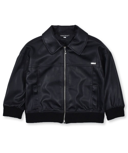 BeBe（ベベ）の「BeBe/レザーバックロゴ刺繍ブルゾン(100~150cm)（ブルゾン・キッズ・ブラック・120/150/140/100/130/110）」の10枚目の写真