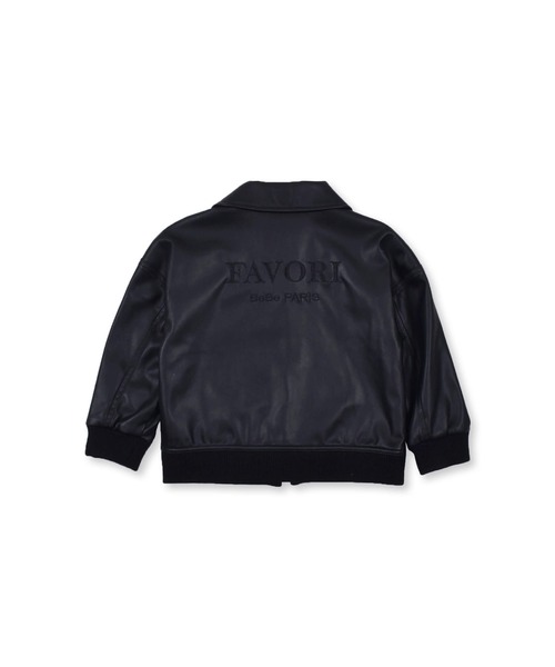 BeBe（ベベ）の「BeBe/レザーバックロゴ刺繍ブルゾン(100~150cm)（ブルゾン・キッズ・ブラック・120/150/140/100/130/110）」の12枚目の写真