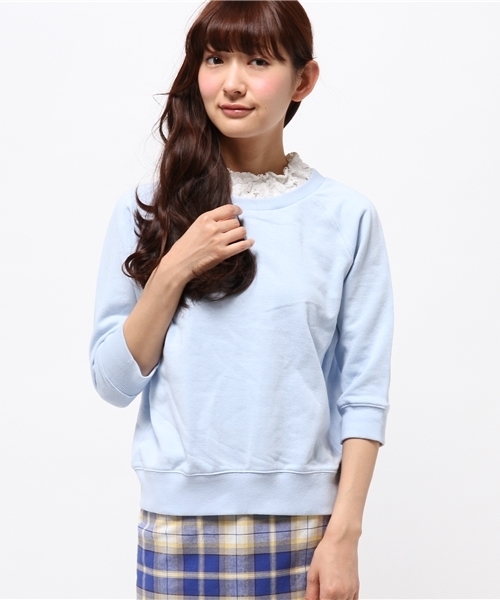 mystic（ミスティック）の「レースハイネックスウェット（Tシャツ/カットソー・レディース・オフホワイト/サックスブルー/グレー・ﾌﾘ-）」の3枚目の写真