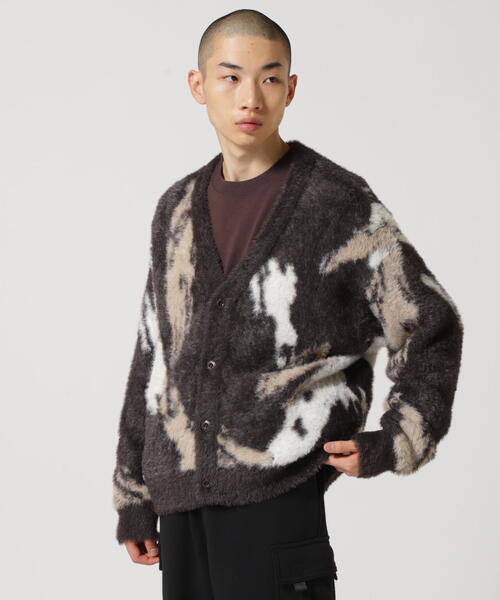 AVIREX（アヴィレックス）の「【直営店限定】AVX NYLON SHAGGY CARDIGAN / ナイロン シャギー カーディガン / AVIREX / アヴィレックス（カーディガン/ボレロ・メンズ・ブルー/ブラック・M/L）」の3枚目の写真