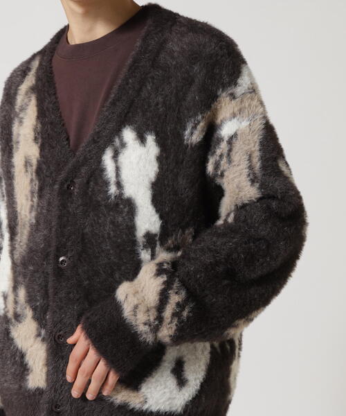 AVIREX（アヴィレックス）の「【直営店限定】AVX NYLON SHAGGY CARDIGAN / ナイロン シャギー カーディガン / AVIREX / アヴィレックス（カーディガン/ボレロ・メンズ・ブルー/ブラック・M/L）」の7枚目の写真
