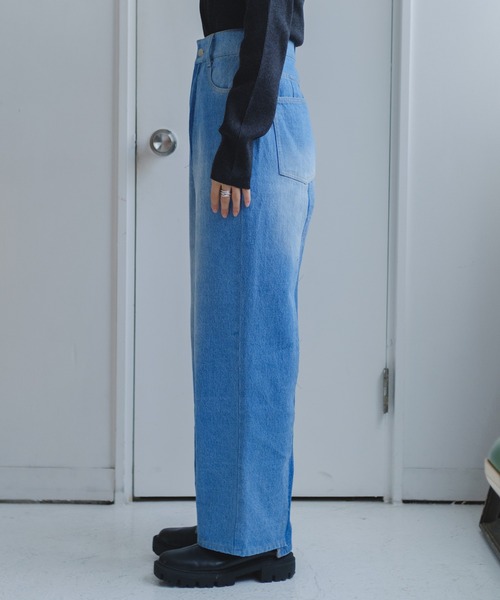 Kastane（カスタネ）の「【サイズ展開あり】ハイウエストパッチワークデニム（デニムパンツ・レディース・ブルー・0/1/2）」の18枚目の写真