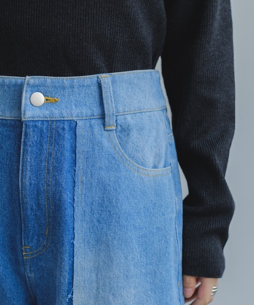 Kastane（カスタネ）の「【サイズ展開あり】ハイウエストパッチワーク