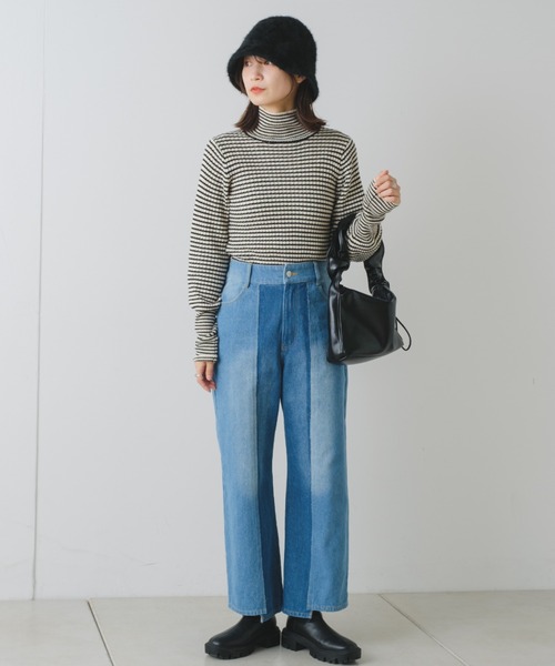 Kastane（カスタネ）の「【サイズ展開あり】ハイウエストパッチワークデニム（デニムパンツ・レディース・ブルー・0/1/2）」の11枚目の写真