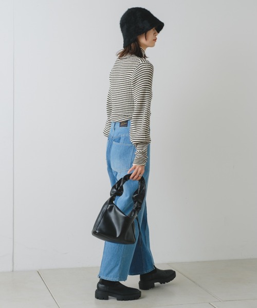 Kastane（カスタネ）の「【サイズ展開あり】ハイウエストパッチワークデニム（デニムパンツ・レディース・ブルー・0/1/2）」の13枚目の写真