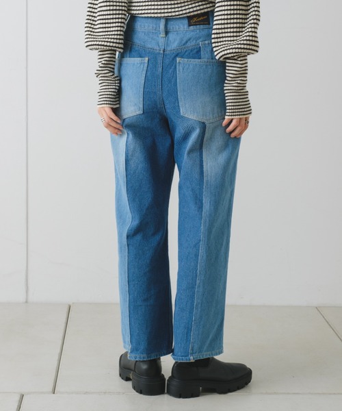 Kastane（カスタネ）の「【サイズ展開あり】ハイウエストパッチワークデニム（デニムパンツ・レディース・ブルー・0/1/2）」の10枚目の写真