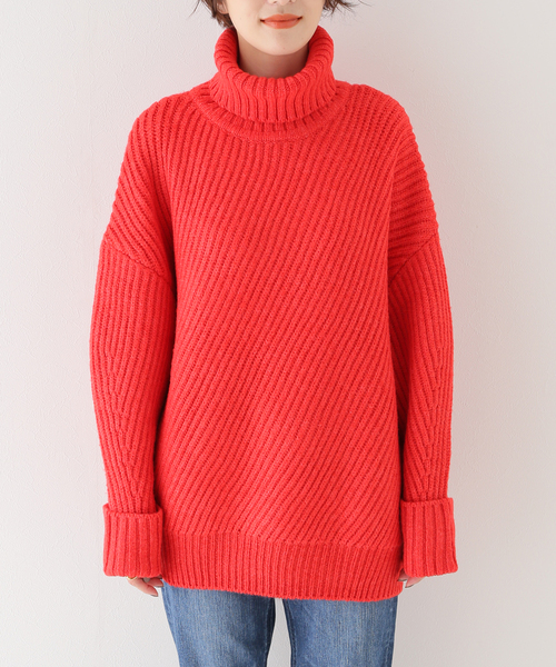 IENA（イエナ）の「【CURRENTAGE/カレンテージ】タートルネックニット（ニット/セーター・レディース・レッド・FREE）」の3枚目の写真