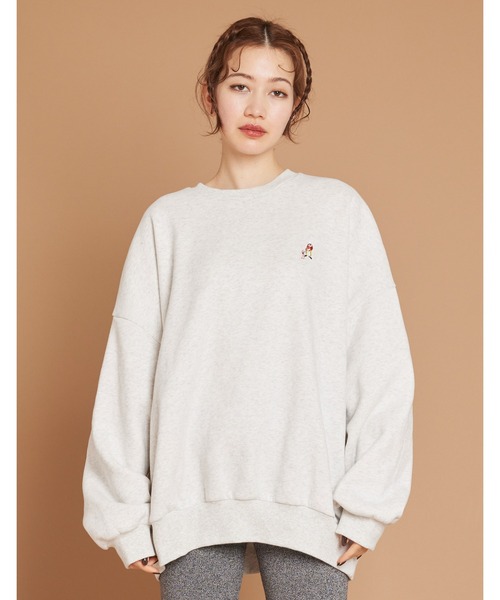 Little sunny bite(リトルサニーバイト)の「One point stitch sweat top(スウェット・レディース・グリーン/アイボリー/ブラック/ピンク・MEDIUM/SMALL)」の2枚目の写真