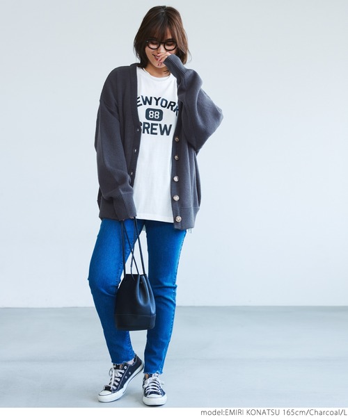 coca（coca）（コカ）の「ビッグシルエットカラーカーディガン（カーディガン/ボレロ・レディース・チャコール/グリーン/アイボリー/ベージュ・M/L）」の19枚目の写真