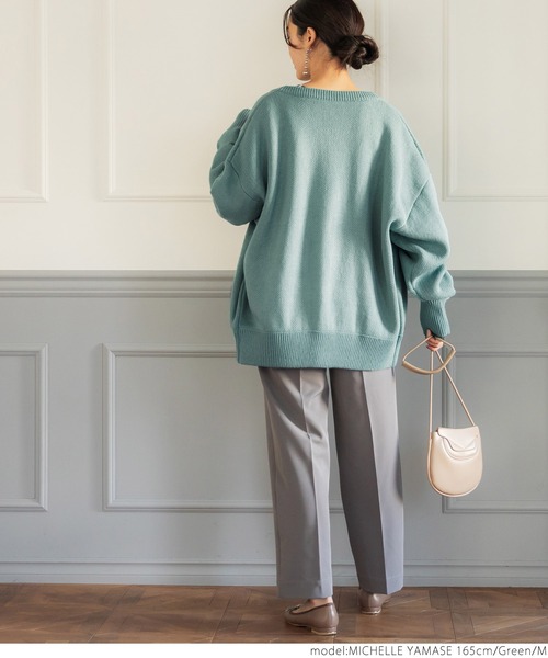 coca（coca）（コカ）の「ビッグシルエットカラーカーディガン（カーディガン/ボレロ・レディース・チャコール/グリーン/アイボリー/ベージュ・M/L）」の13枚目の写真