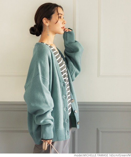 coca（coca）（コカ）の「ビッグシルエットカラーカーディガン（カーディガン/ボレロ・レディース・チャコール/グリーン/アイボリー/ベージュ・M/L）」の20枚目の写真