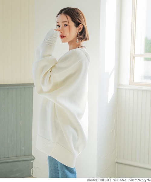 coca（coca）（コカ）の「ビッグシルエットカラーカーディガン（カーディガン/ボレロ・レディース・チャコール/グリーン/アイボリー/ベージュ・M/L）」の22枚目の写真