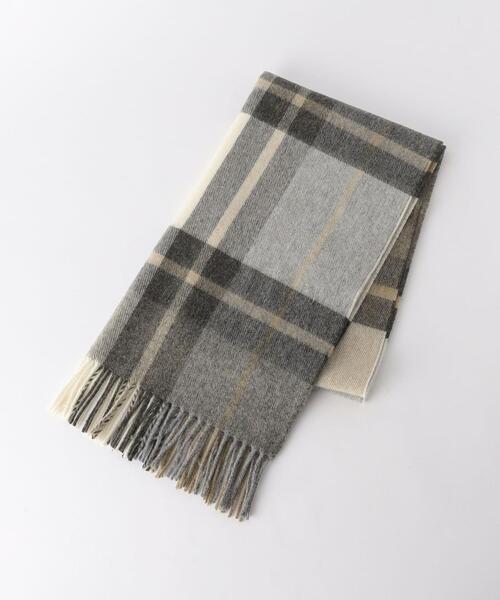 green label relaxing（グリーンレーベルリラクシング）の「＜MOON＞タータンチェック マフラー -ユニセックス-（マフラー・メンズ・ネイビー/オレンジ/グレー/ナチュラル・FREE）」の2枚目の写真