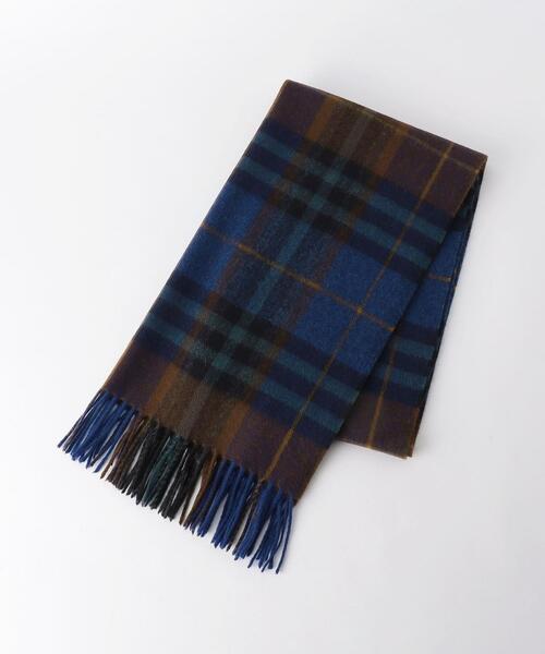 green label relaxing（グリーンレーベルリラクシング）の「＜MOON＞タータンチェック マフラー -ユニセックス-（マフラー・メンズ・ネイビー/オレンジ/グレー/ナチュラル・FREE）」の3枚目の写真