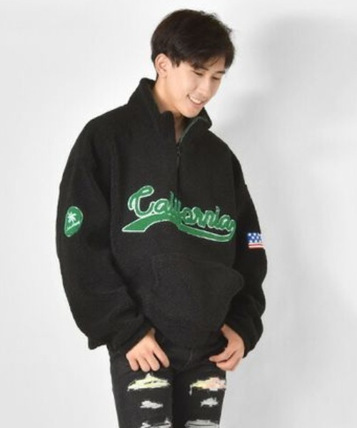 可愛くてふわふわのハーフジップブルゾン