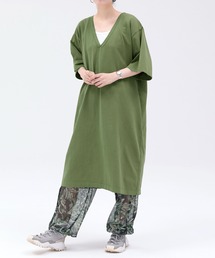 ARCH & LINE（アーチアンドライン）の「オーガニックコットンカットソーVネックワンピース OG GD COTTON V/N SACK DRESS（ワンピース）」