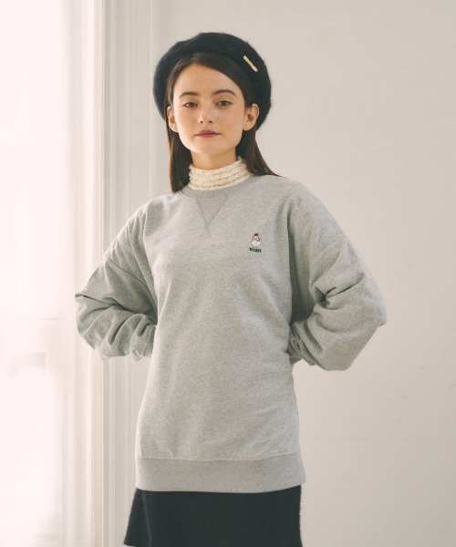 MIRO AMURETTE（ミロアミュレット）の「niwatori over sweat/刺繍入りオーバースウェット（スウェット・レディース・グレー・FREE）」の3枚目の写真