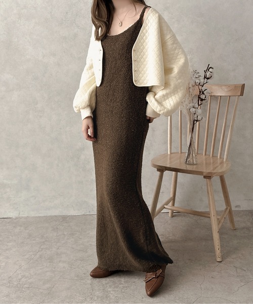 apres jour clair(アプレジュールクレア)の「【apres jour clair】ブークレストレートキャミワンピース【ZOZOTOWN限定アイテム】(ワンピース・レディース・ベージュ/ダークブラウン・X-LARGE/フリー)」の10枚目の写真