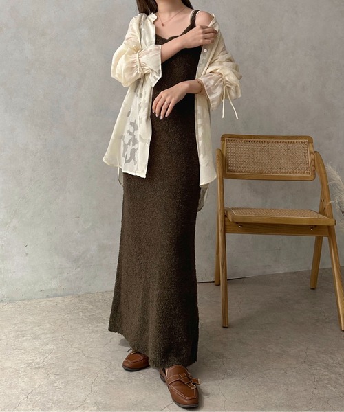 apres jour clair(アプレジュールクレア)の「【apres jour clair】ブークレストレートキャミワンピース【ZOZOTOWN限定アイテム】(ワンピース・レディース・ベージュ/ダークブラウン・X-LARGE/フリー)」の17枚目の写真