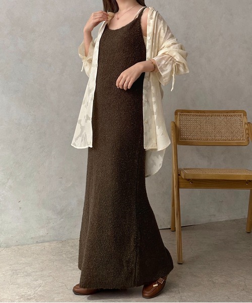 apres jour clair(アプレジュールクレア)の「【apres jour clair】ブークレストレートキャミワンピース【ZOZOTOWN限定アイテム】(ワンピース・レディース・ベージュ/ダークブラウン・X-LARGE/フリー)」の7枚目の写真