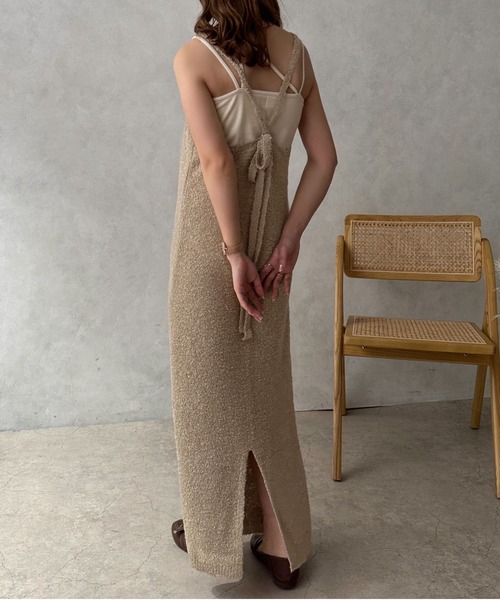 apres jour clair(アプレジュールクレア)の「【apres jour clair】ブークレストレートキャミワンピース【ZOZOTOWN限定アイテム】(ワンピース・レディース・ベージュ/ダークブラウン・X-LARGE/フリー)」の15枚目の写真