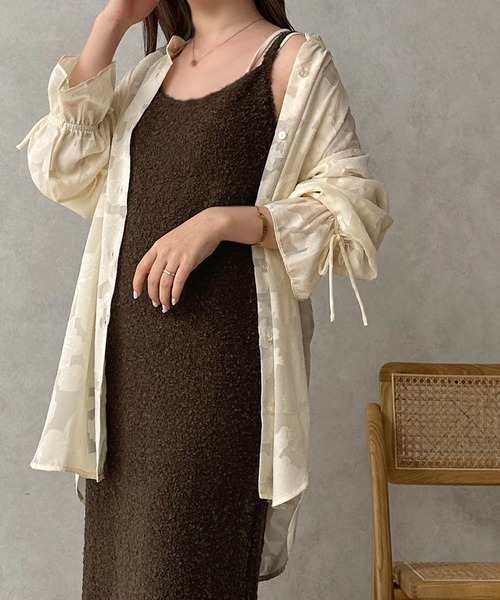 apres jour clair(アプレジュールクレア)の「【apres jour clair】ブークレストレートキャミワンピース【ZOZOTOWN限定アイテム】(ワンピース・レディース・ベージュ/ダークブラウン・X-LARGE/フリー)」の19枚目の写真