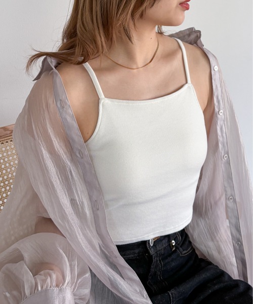 EPIMI E'PIMMY（エピミエピミー）の「カップ付きアメスリキャミソール（キャミソール・レディース・ベージュ/オートミール/オフホワイト/ブラック/オリーブ・MEDIUM）」の2枚目の写真