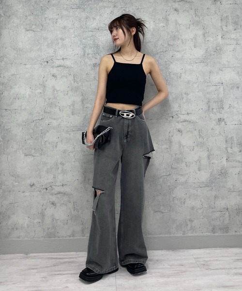 EPIMI E'PIMMY（エピミエピミー）の「カップ付きアメスリキャミソール（キャミソール・レディース・ベージュ/オートミール/オフホワイト/ブラック/オリーブ・MEDIUM）」の8枚目の写真