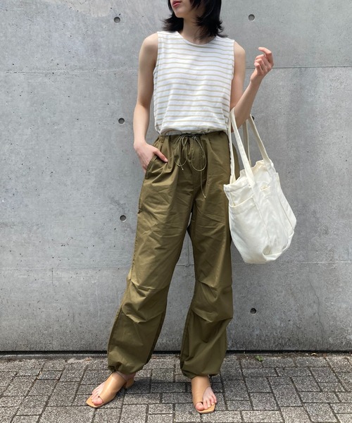 SETUP7（セットアップセブン）の「【SETUP7】スノーカモ風オーバーサイズパンツ KNF（カーゴパンツ・レディース・ブラウン/ホワイト/ブラック/カーキ・FREE）」の13枚目の写真