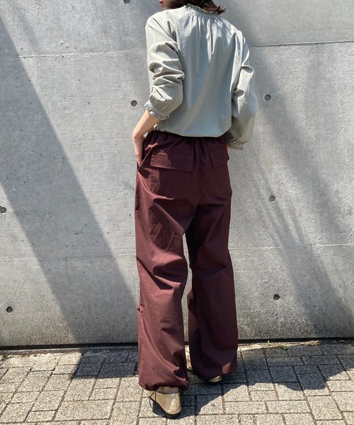 SETUP7（セットアップセブン）の「【SETUP7】スノーカモ風オーバーサイズパンツ KNF（カーゴパンツ・レディース・ブラウン/ホワイト/ブラック/カーキ・FREE）」の12枚目の写真