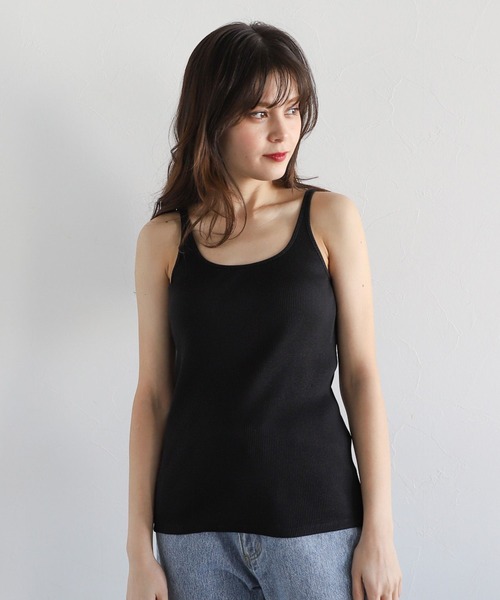 PAGEBOY（ページボーイ）の「シームレススキニーリブタンク（タンクトップ・レディース・ブラック/オフホワイト/チャコールグレー/ブルー/オレンジ・FREE）」の14枚目の写真