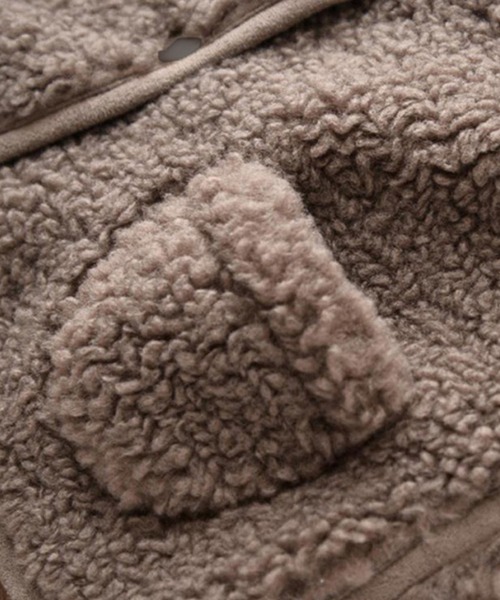 DAY CLOSET（デイ クローゼット）の「キッズ リバーシブル2WAYボアチェックベスト（ベスト・レディース・ホワイト/ブラウン・120cm/130cm/140cm）」の11枚目の写真