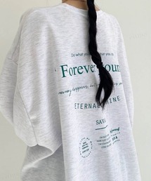 Dalfwin | 2023SS 春新作　韓国ファッション カットソー レディース　SAVAGEロゴビッグTシャツ　長袖 Tシャツ レディーストップス オーバーサイズ ビッグシルエット(Tシャツ/カットソー)