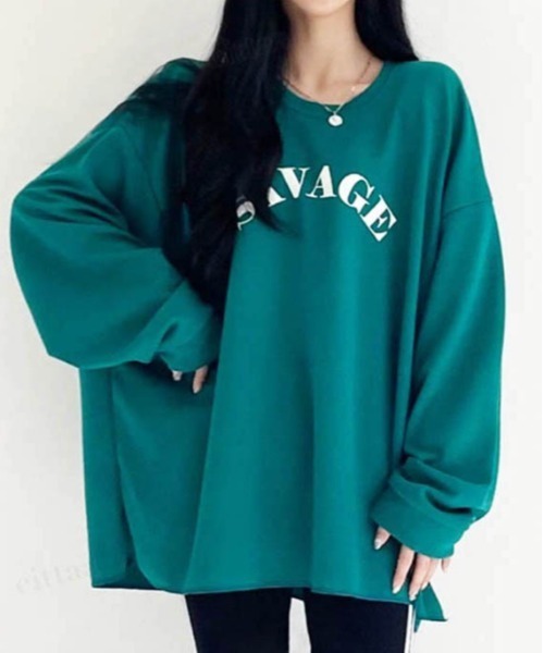Dalfwin(ダールフィン)の「SAVAGEロゴオーバーサイズ長袖Tシャツ(Tシャツ/カットソー・レディース・グリーン/グレー/ブラック/グレー系その他・FREE)」の20枚目の写真