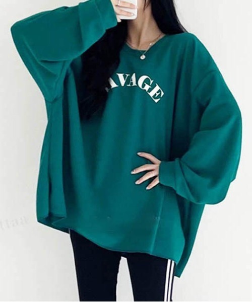 Dalfwin(ダールフィン)の「SAVAGEロゴオーバーサイズ長袖Tシャツ(Tシャツ/カットソー・レディース・グリーン/グレー/ブラック/グレー系その他・FREE)」の22枚目の写真